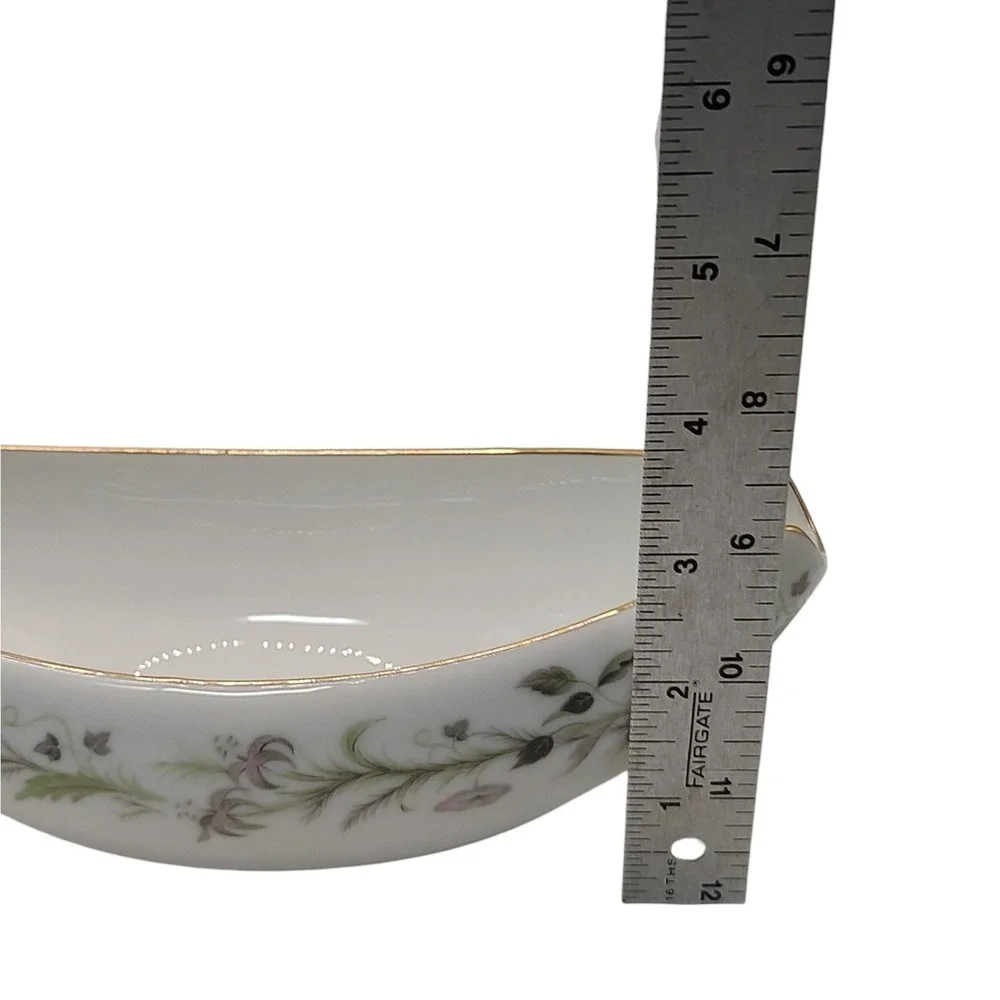 Vintage Sango Canterbury Oval Gravy Boat Floral Mid Century Modern Bone China‎